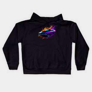 Muscle Revival: Classic Car Vector Splash Kids Hoodie